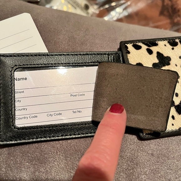 Leather with hairon baggage tags, 3 styles, NWT - Picture 9 of 10